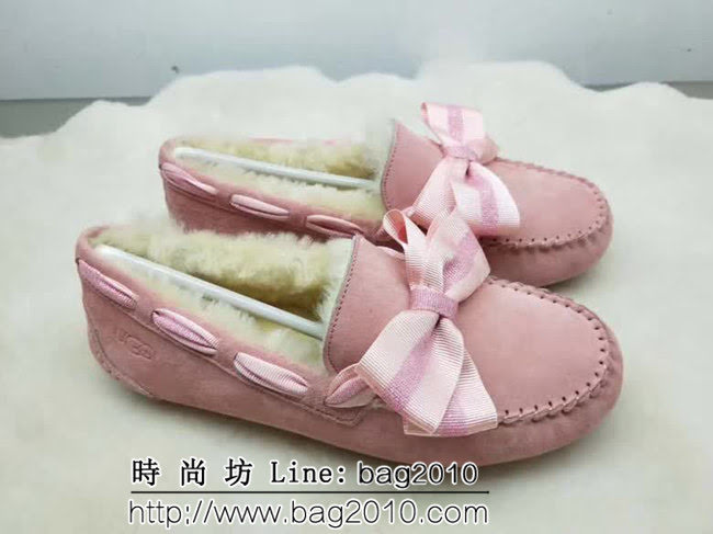UGG 9023 新款毛毛 刺繡版 蝴蝶結 豆豆鞋 QZS2456